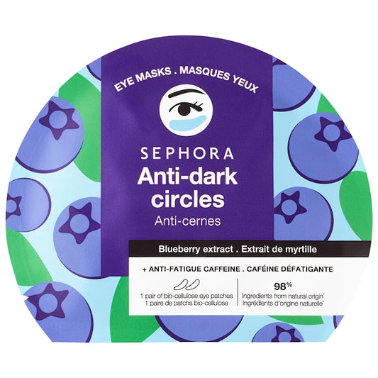 Sephora Collection Caffeine Eye Mask Patches for Dark Circles + De-Puffing With Blueberry (1 pair)