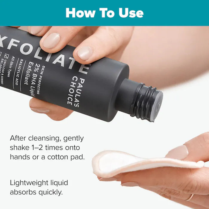 Paula’s choice Skin Perfecting 2% BHA Exfoliating Toner for Clear Skin