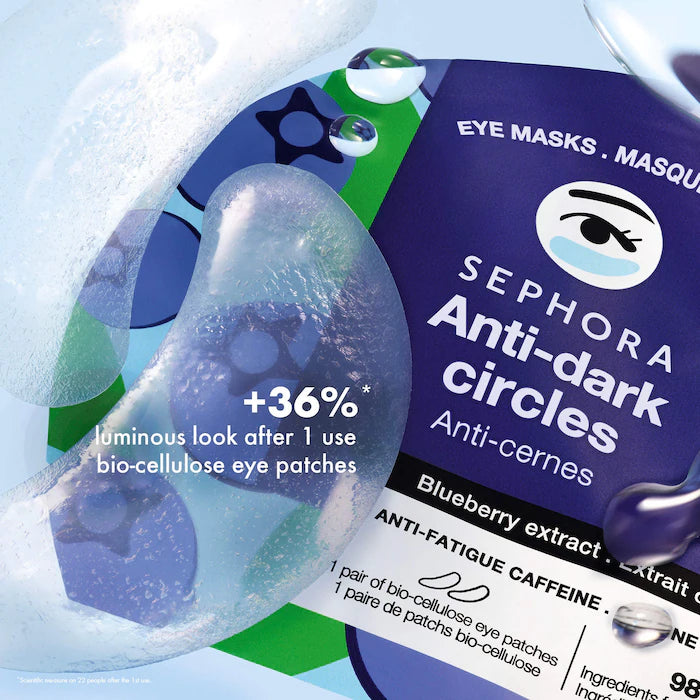 Sephora Collection Caffeine Eye Mask Patches for Dark Circles + De-Puffing With Blueberry (1 pair)