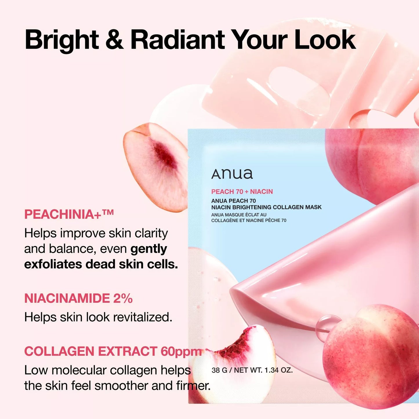 ANUA Peach 70 Niacin Brightening Collagen Mask (1 mask)